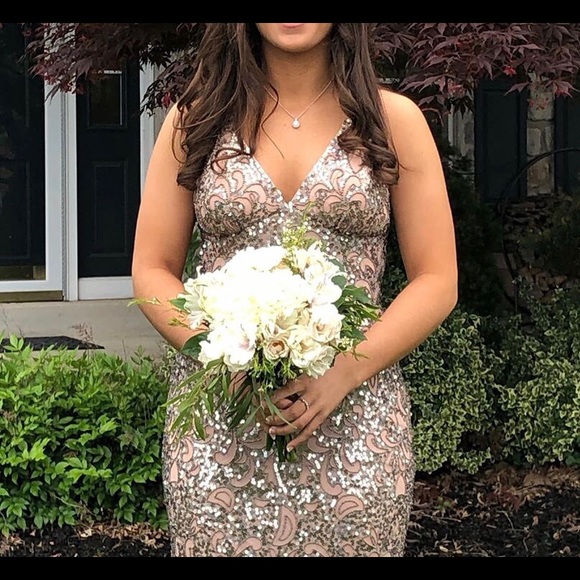 Prom Dress/Gown Mauve and Silver - Picture 2 of 8